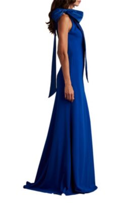 Women's Sims Taffeta Shoulder Bow Halter Gown