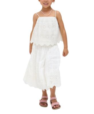 Rufa Smocked Waist Windowpane Check Skirt