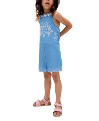 Rachel Scalloped Hem Embroidered Romper