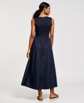 Women's Sleeveless Fit-And-Flare Seam Waist Maxi Dress