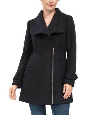 Women's Kinsley Wool Blend Zip Front Walking Coat