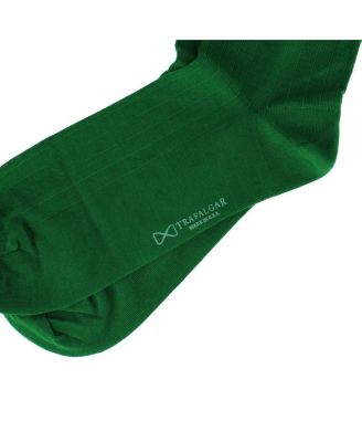 Men's Jasper Mercerized Cotton Ribbed Mid-Calf Solid Color Socks
