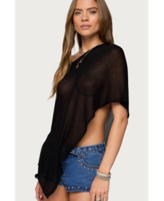 Women's Azalia Asymmetric Knit Poncho