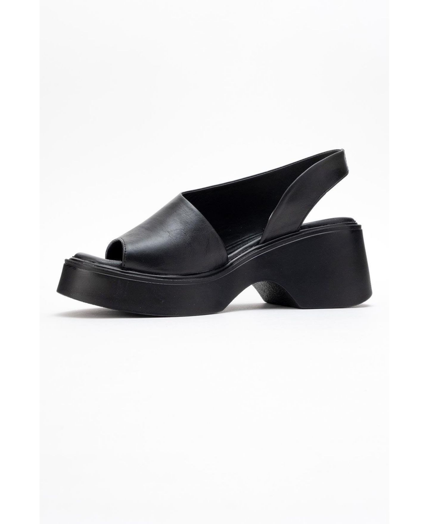 Женские сандалии Forever & Always Shoes ROY Leather Wedge Sandal (Women), цвет: Чёрный кожаный — фото 5