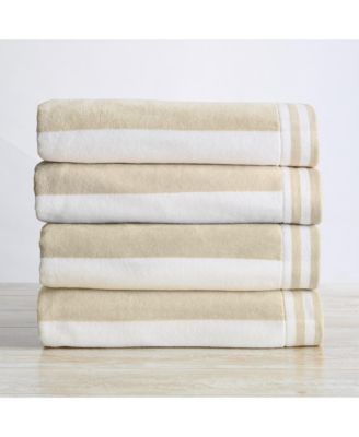 Velour Cabana Stripe Cotton 4-Pc. Beach Towel Set, 30" x 60"