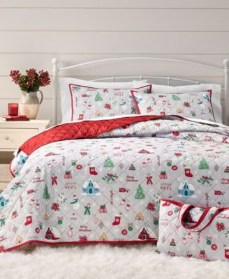 Holiday Lane - Holiday Icons 4-Pc. Quilt Tote Set, King