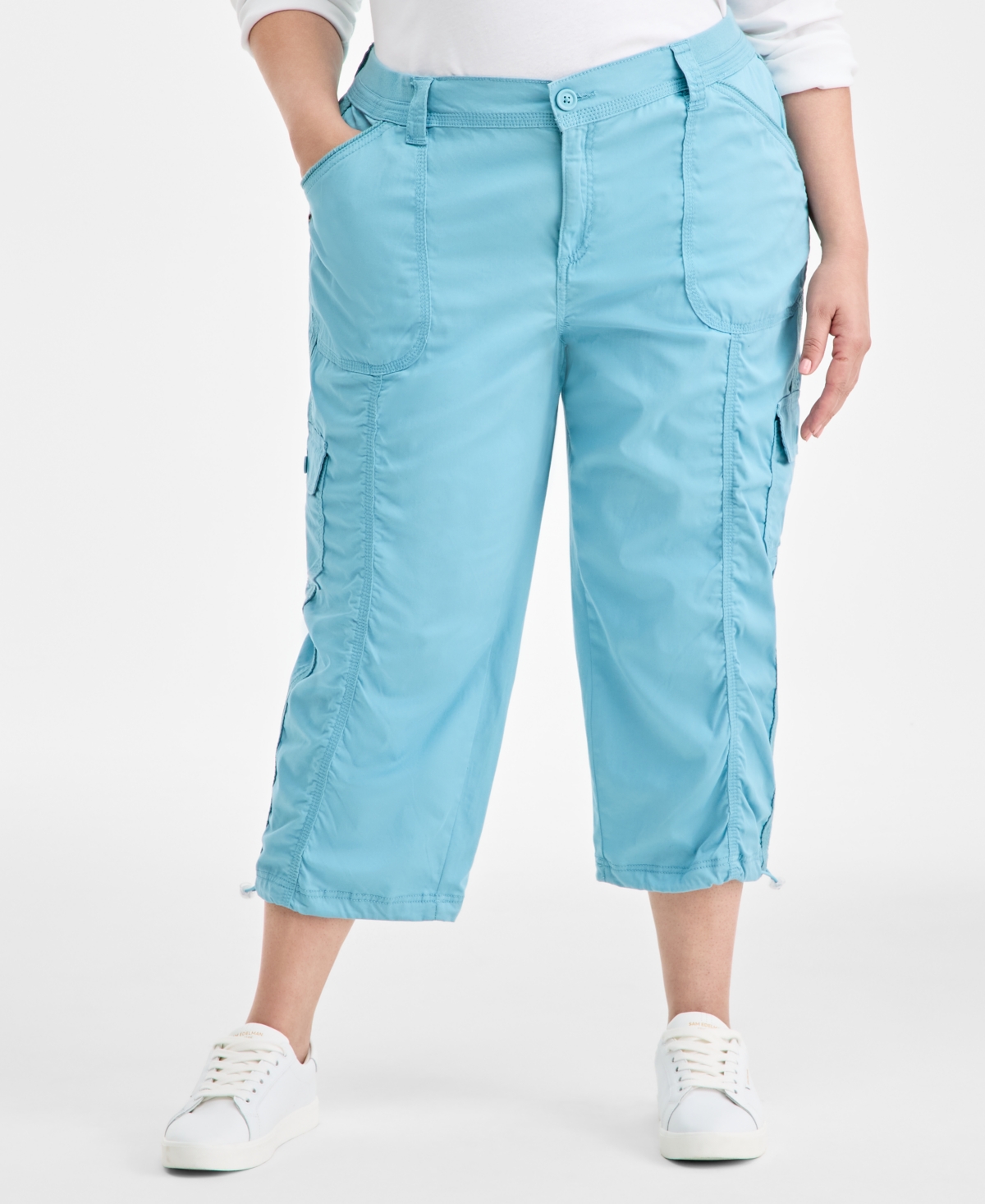 Style & Co Plus Size Cargo Capri Pants, Exclusively At Macy's In Blue