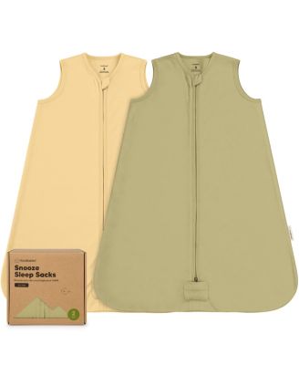2-Pack Snooze Baby Sleep Sacks, Cotton Wearable Blanket, Soft Toddler Sleeping Bag, Smooth Zipper