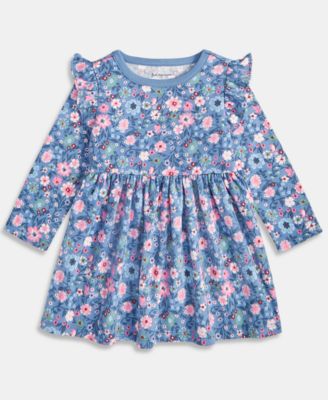 First Impressions - Baby Girls Long-Sleeve Floral-Print Dress