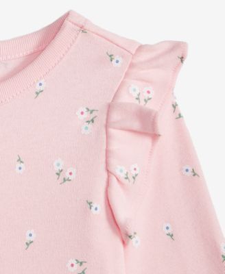 Baby Girls Long Sleeve Ditsy Floral Print Dress