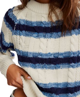 Women's Frankie Striped Cotton Cable Knit Sweater