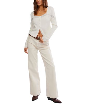 Women's Lets Party Square-Neck Button-Front Top