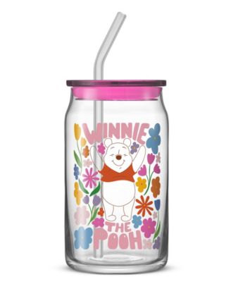 Pooh and Friends Can Tumblers with Lids and Straws, Set of 4