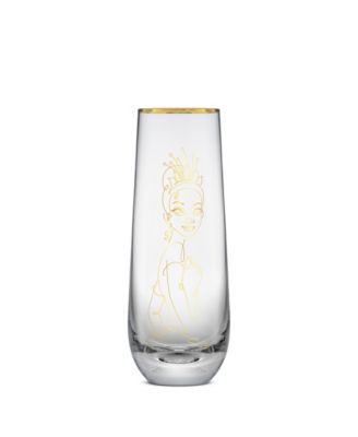 Princess Sketch Art Stemless Flute Glasses, Set of 6