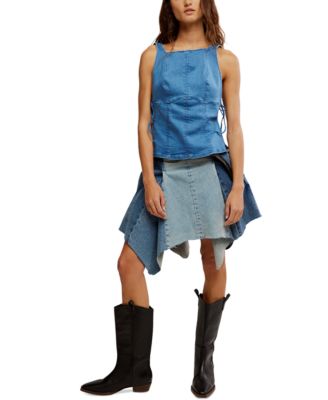 Women's Not My Fault Sleeveless Denim Top