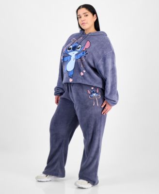 Trendy Plus Size Stitch Fleece Pullover Hoodie