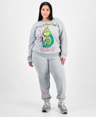 Trendy Plus Size Grinch Wreath Graphic Sweatshirt