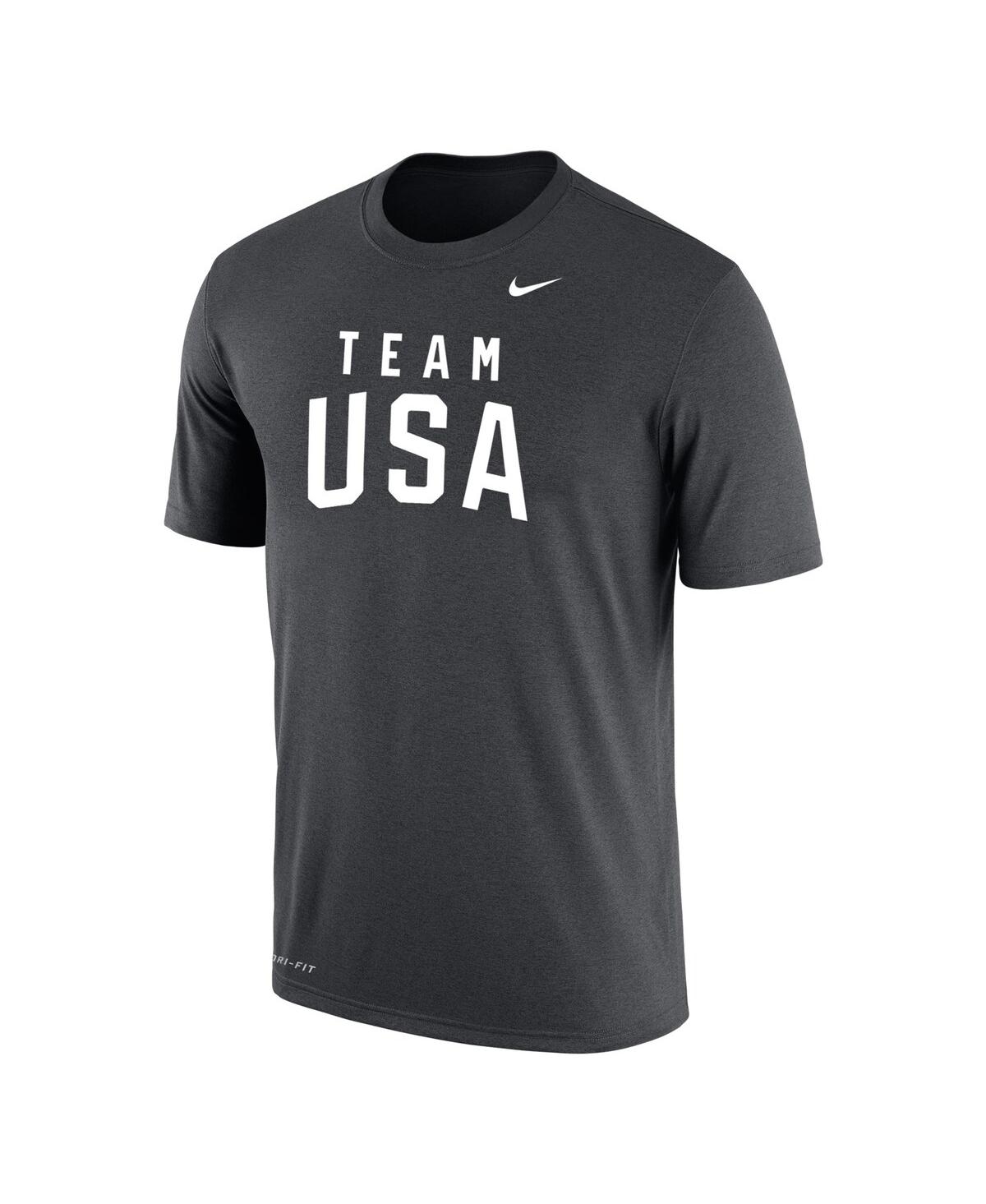 Nike Men's Anthracite Team Usa Olympic Team Performance T-shirt In Gray
