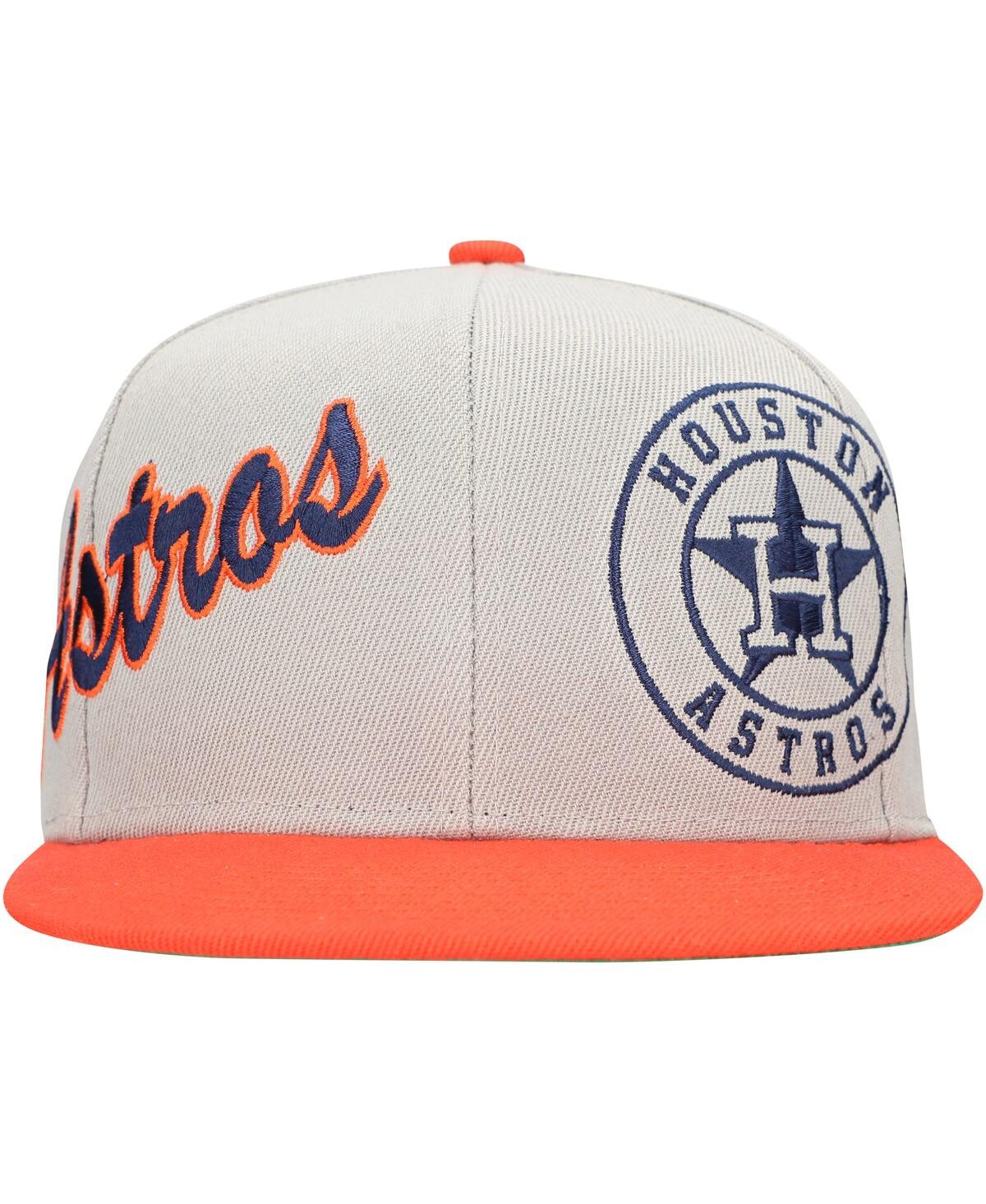 Mitchell & Ness Men's Gray/orange Houston Astros Knock Out Panel Snapback Hat In Multi