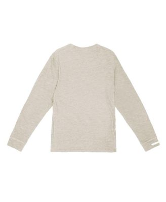 Men's Cream New York Knicks Striped Logo Lockup Premium T-Shirt