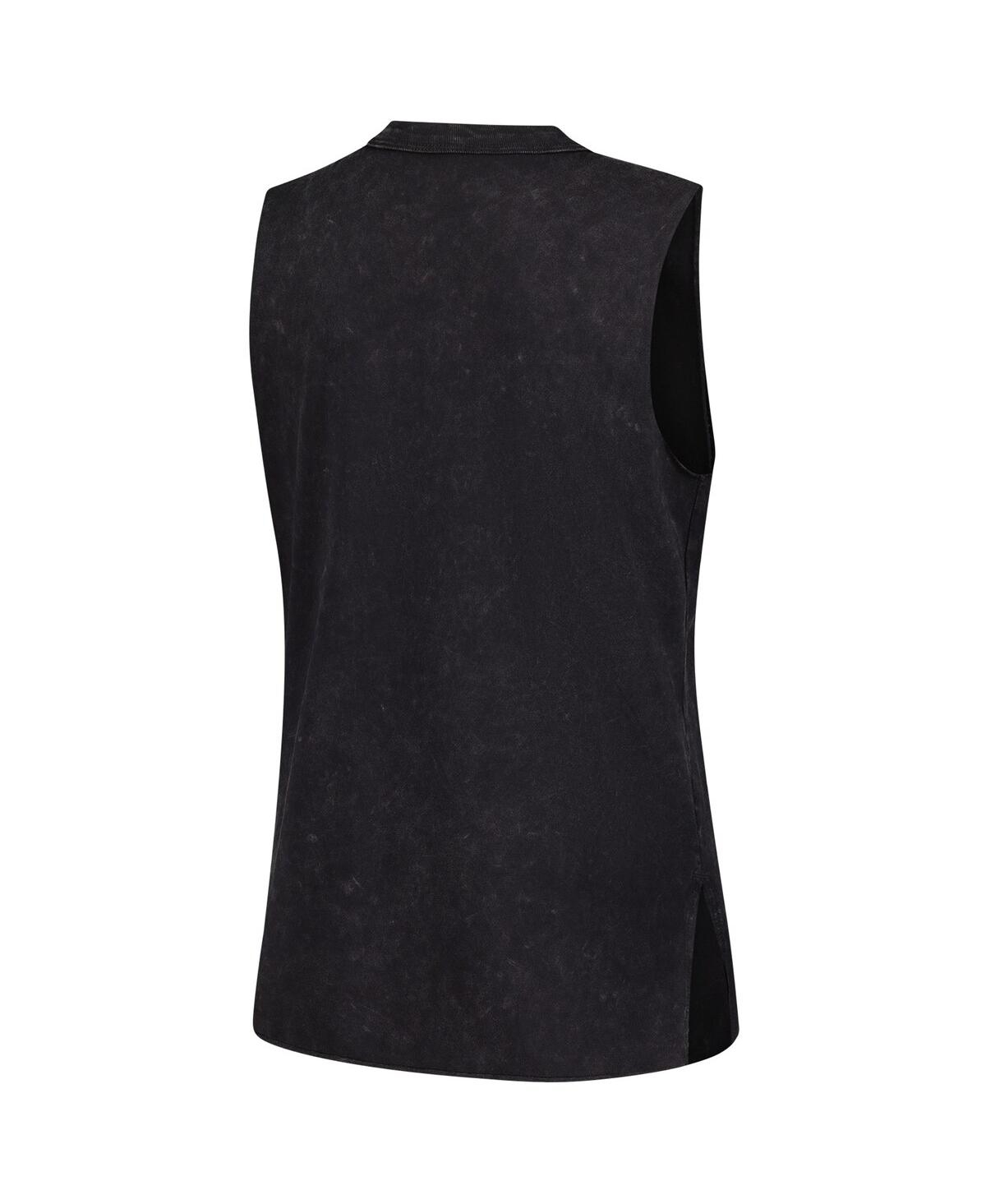 Sportiqe Women's Black Indiana Fever Rock Roll Collection Turner Mineral Wash Tank Top In Black
