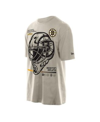 Men's Tan Boston Bruins Goalie Mask T-Shirt