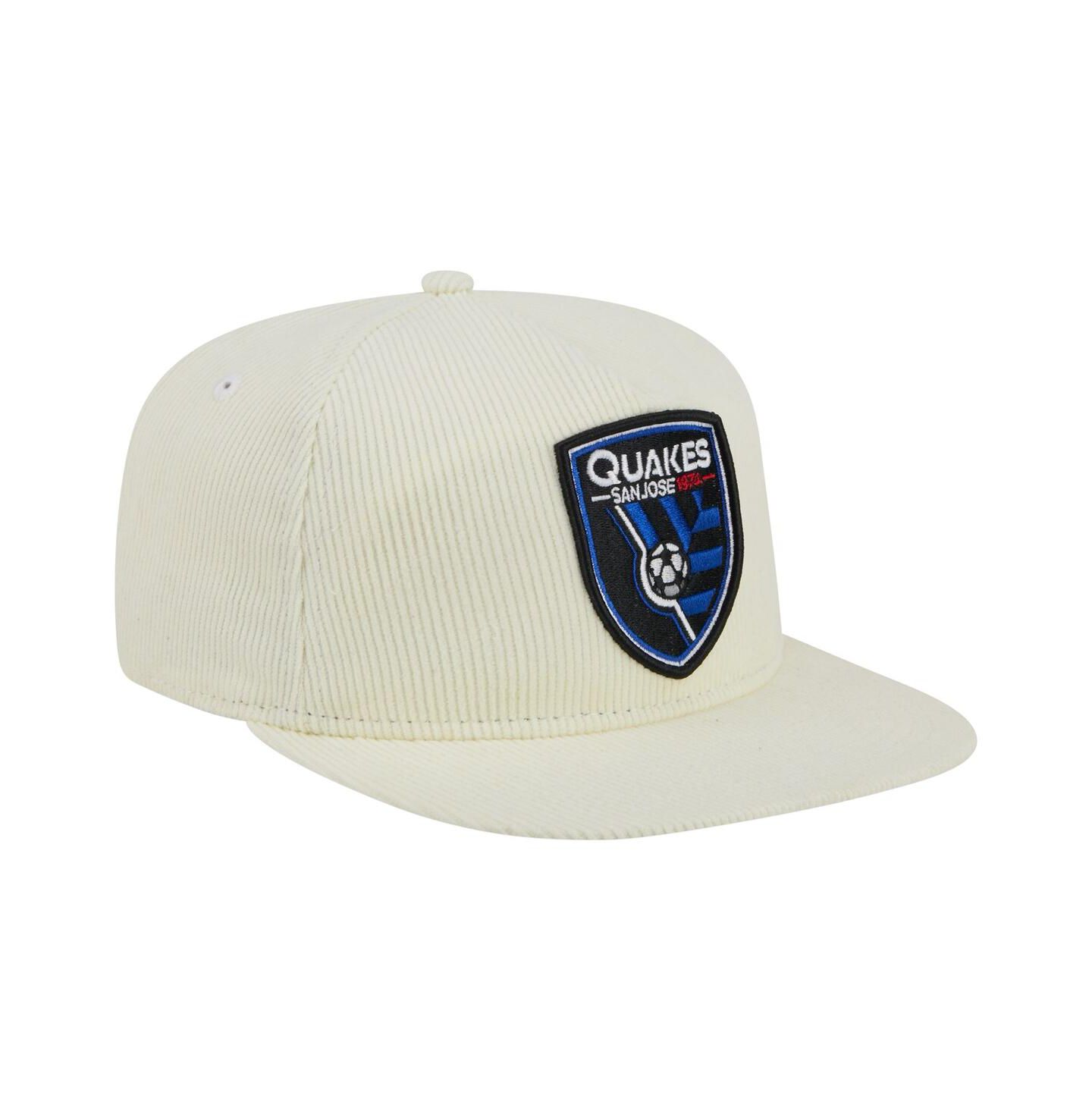 Мужская кепка New Era Cream San Jose Earthquakes 2025 Kickoff Snapback Golfer Hat — фото 3