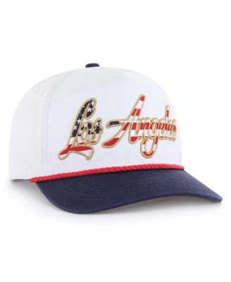 Men's White Los Angeles Dodgers Patriotic Overhand Hitch Adjustable Hat
