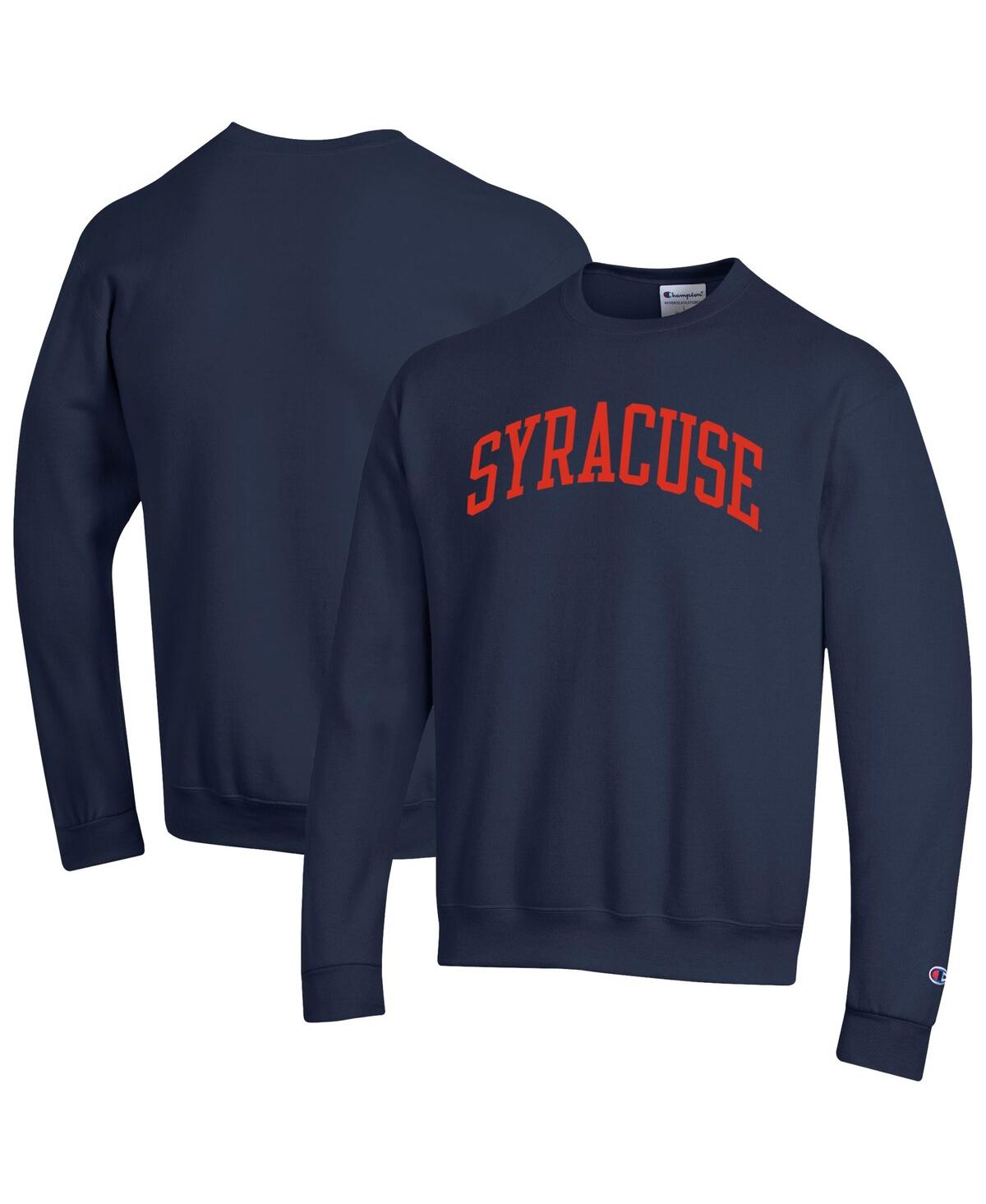 Men's Navy Syracuse Orange Basic Arch Fleece Pullover Sweatshirt - Navy