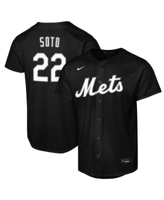 Nike - Big Boys and Girls Juan Soto Black New York Mets Lights Out Replica Player Jersey