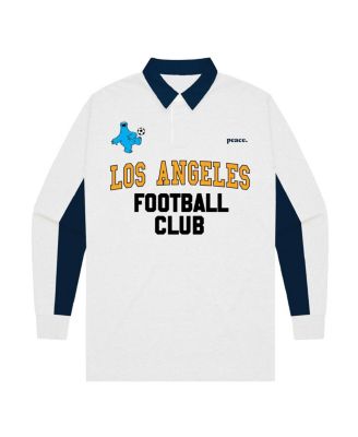 Big Boys and Girls White LAFC Rugby Long Sleeve Polo Shirt