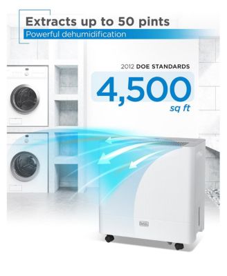 BLACK+DECKER 50-Pint Portable Dehumidifier with Built-in Pump