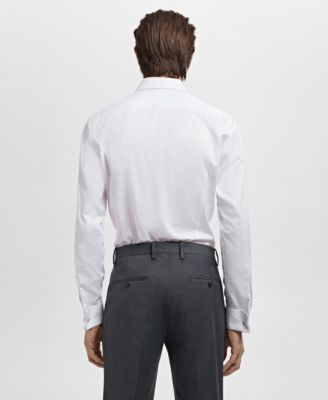 Men's Slim-Fit Twill Fabric Dress Shirt