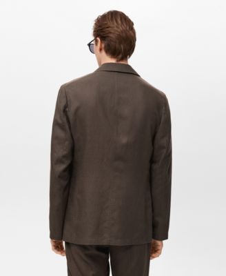 Men's Slim-Fit Linen Suit Blazer