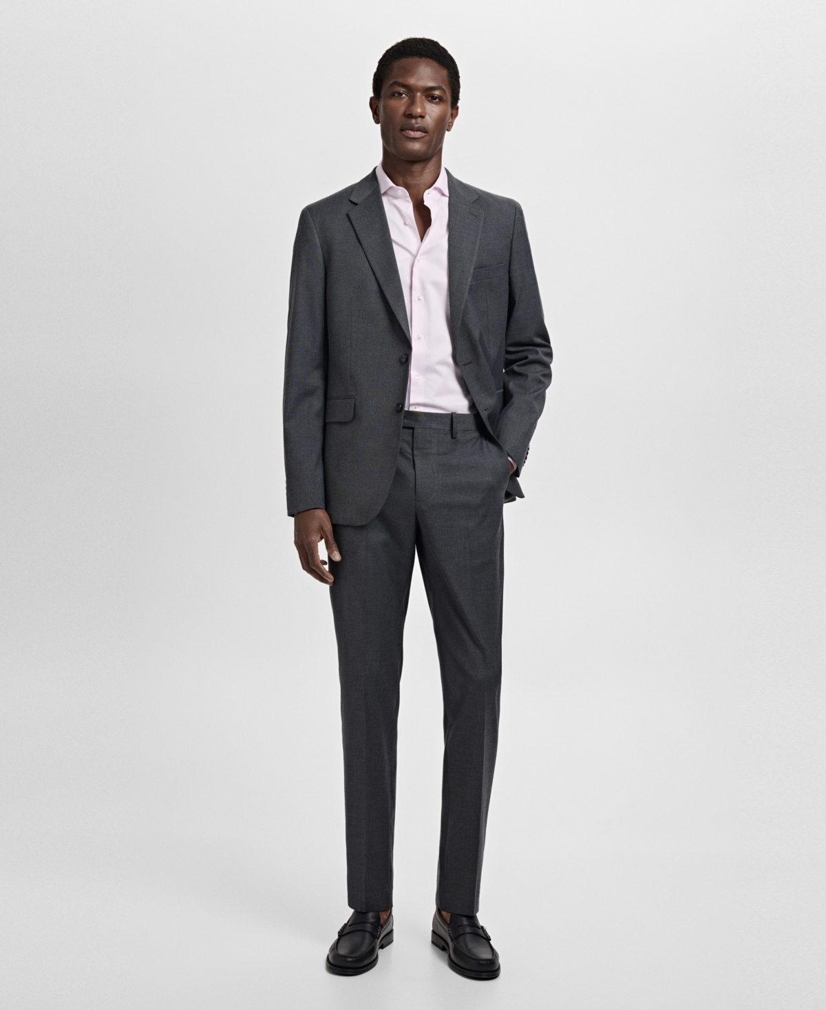 Mango Slim Fit Cotton Suit Button-up Shirt In Pink