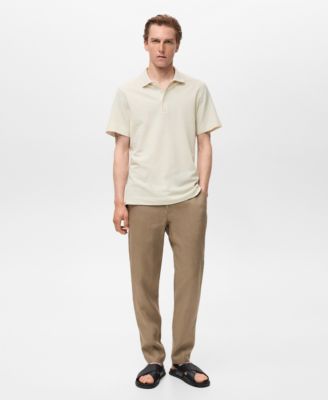 Men's Fine Rib-Knit Polo Shirt