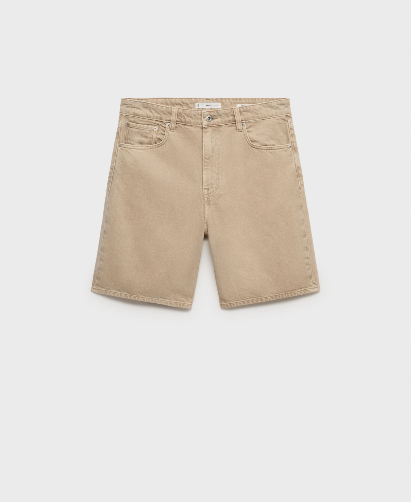 Мужские шорты Mango Regular-Fit 9" Denim Shorts, цвет: Серый — фото 7