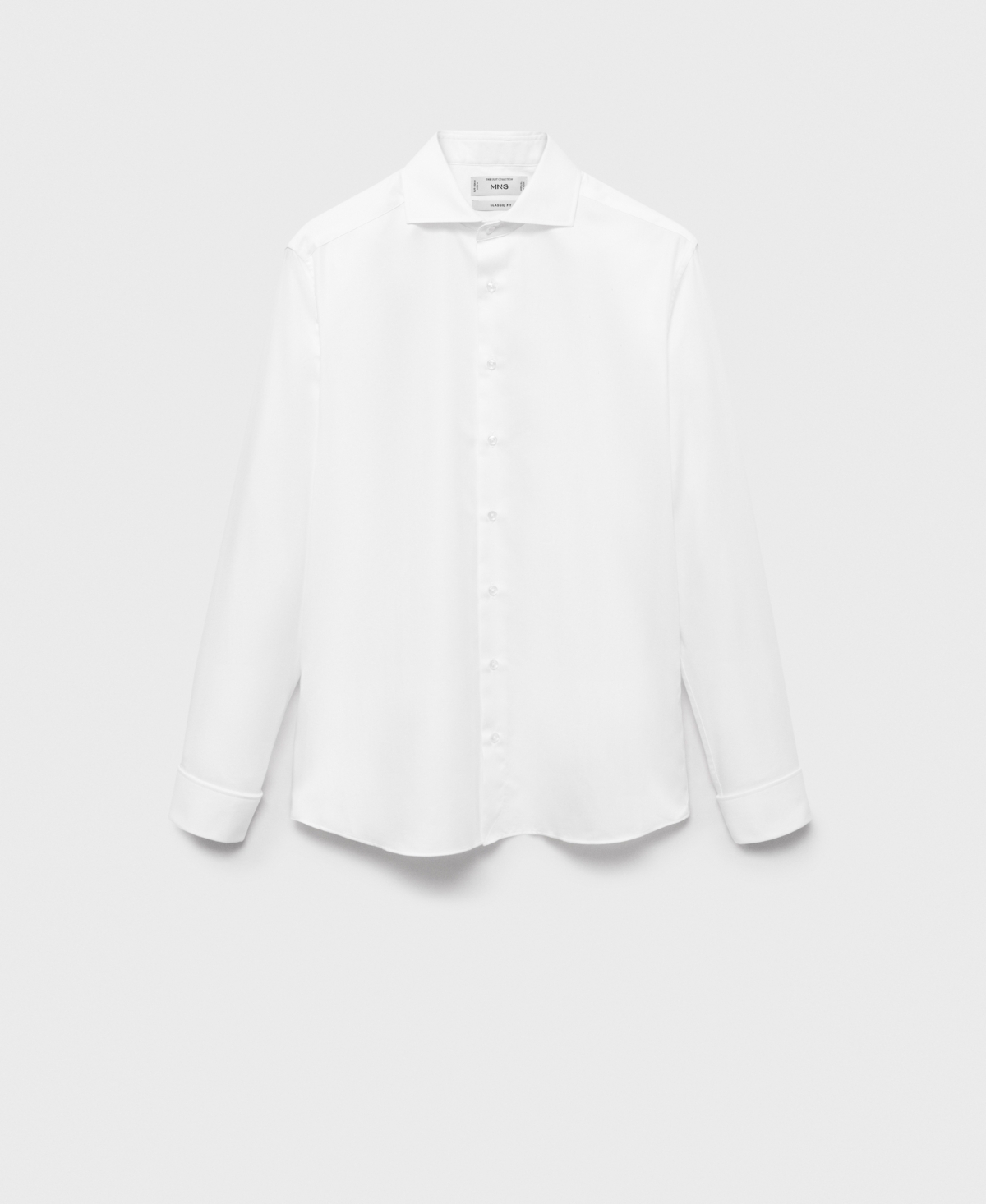 Mango Slim Fit Cotton Herringbone Suit Button-up Shirt In White