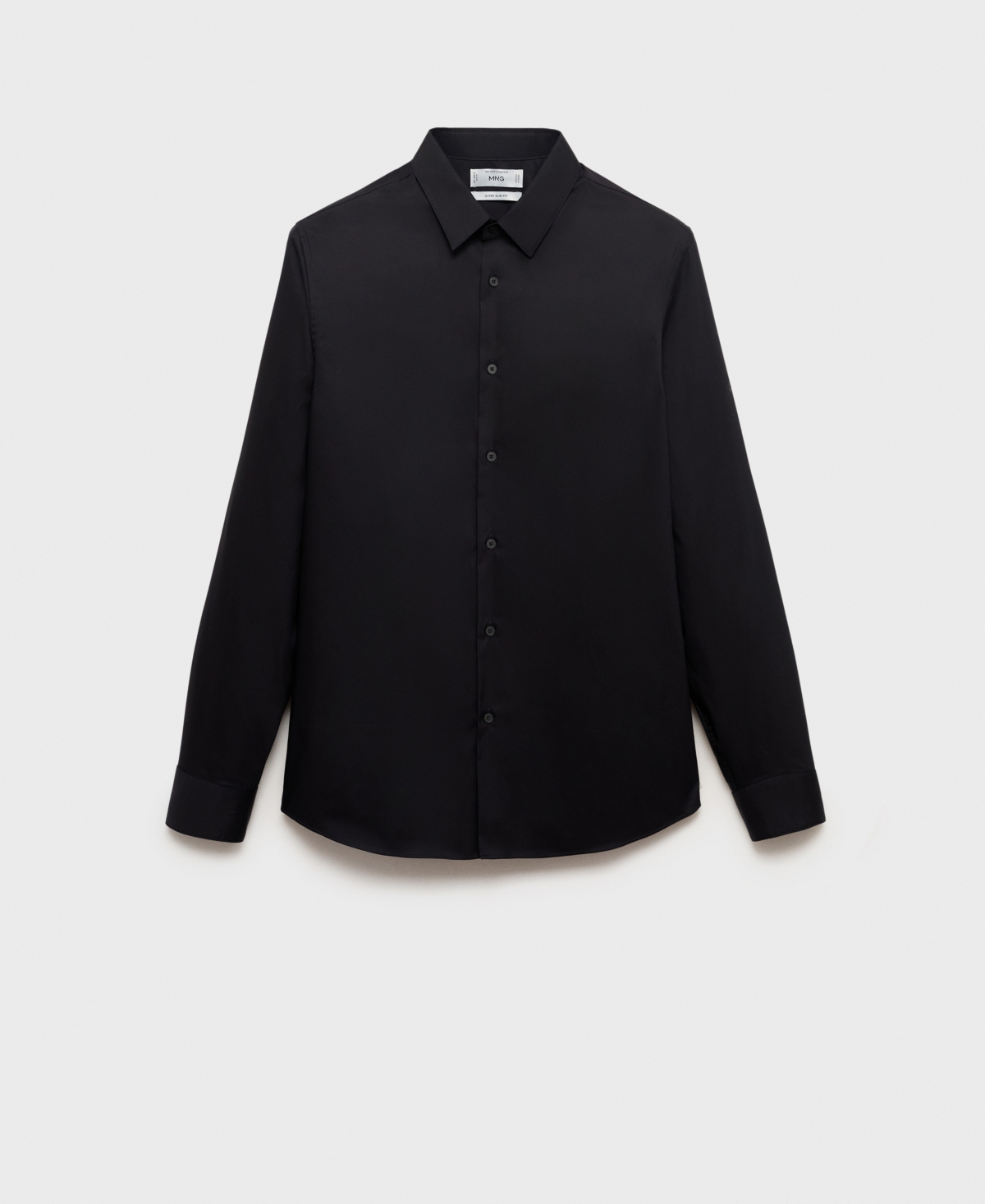 Mango Slim Fit Cotton Button-up Shirt In Black