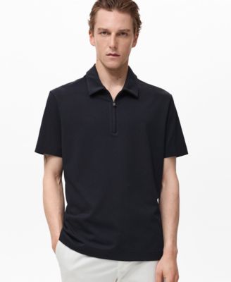 MANGO - Men's Zip Neck Polo Shirt