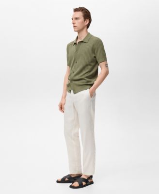 Men's Openwork Detail Cotton Shirt