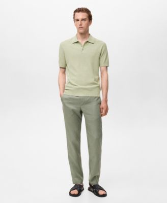 Men's Ribbed Knit Polo Shirt