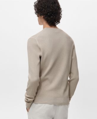 Men's Fine Rib-Knit Cotton Sweater