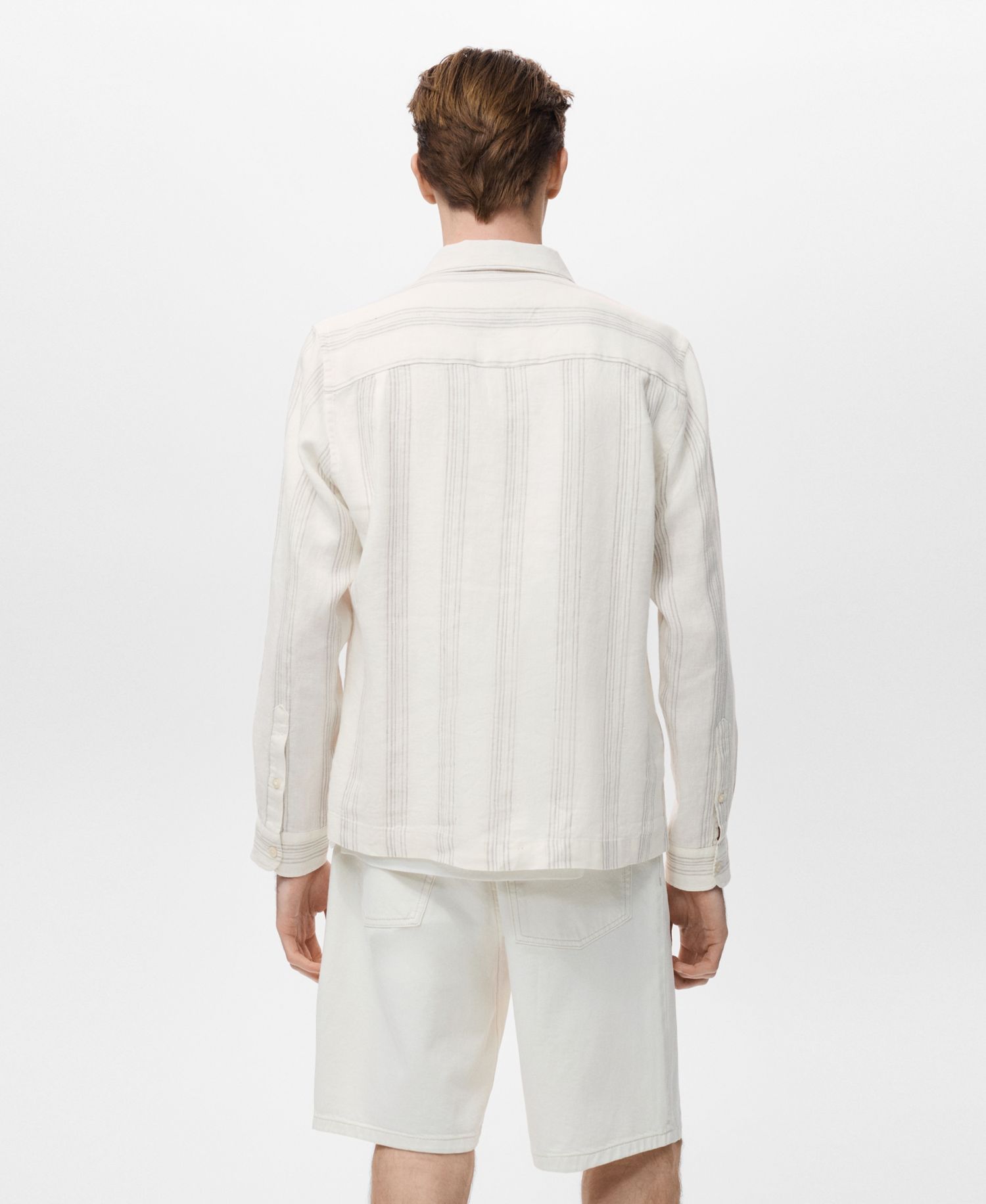 Men's Striped Linen Overshirt