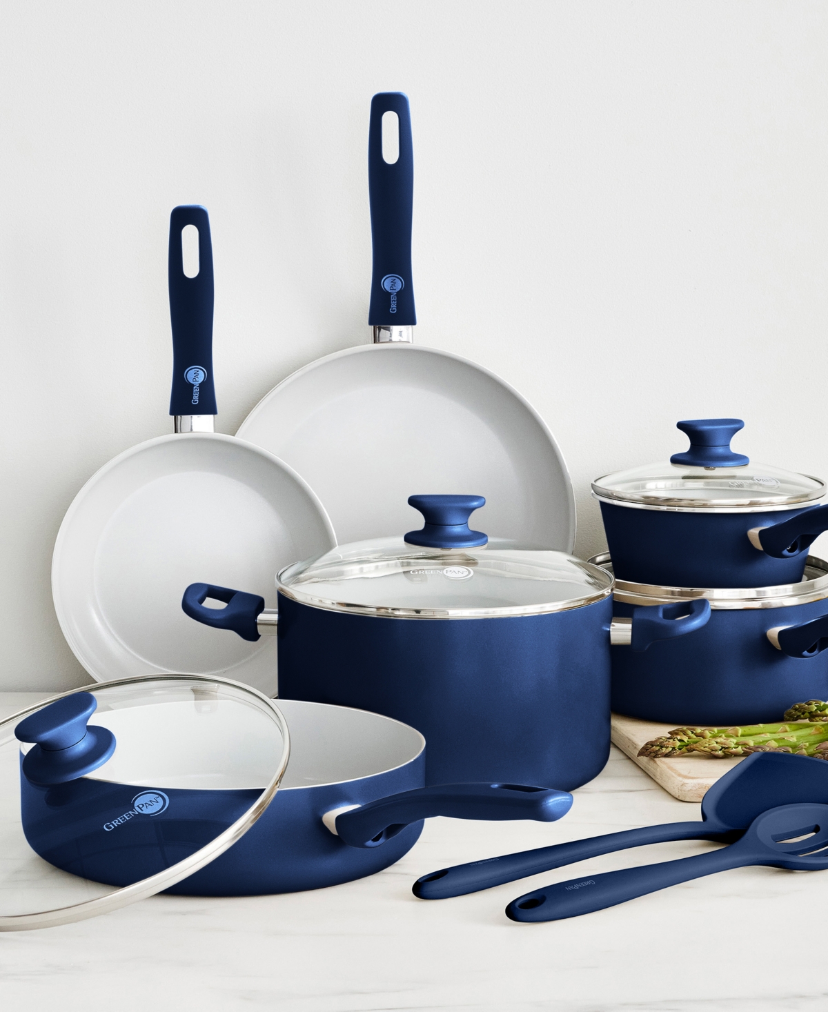 Greenpan Dover 12-piece Ceramic Nonstick Cookware Set In Blue
