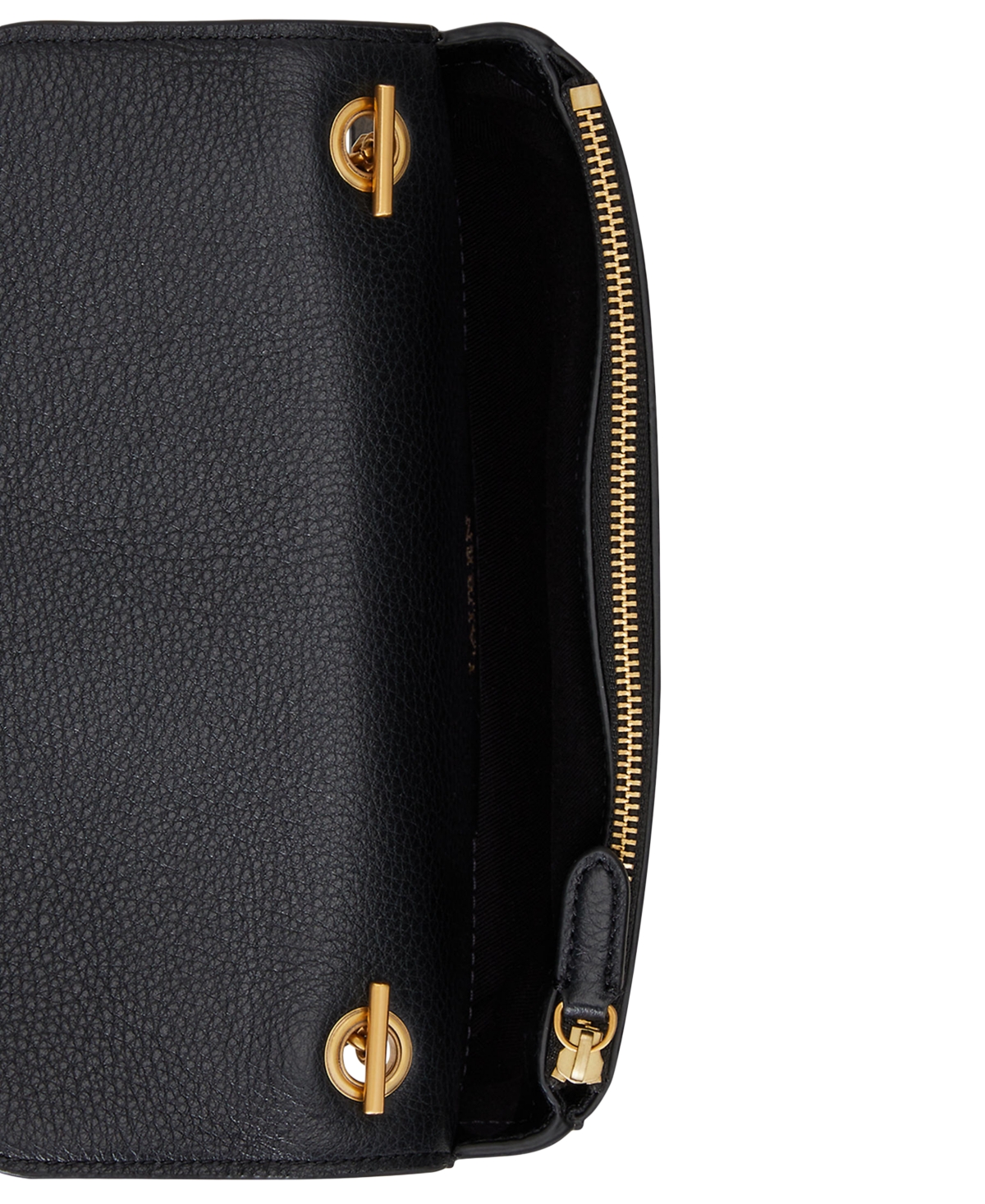 Ralph Lauren Pebbled Leather Bradley Crossbody Wallet In Black