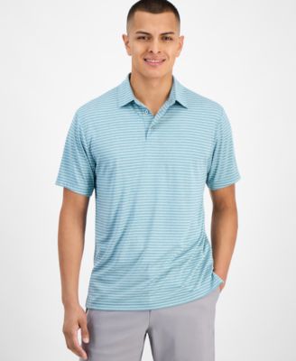 Men's Heathered Stripe Golf Polo Shirt