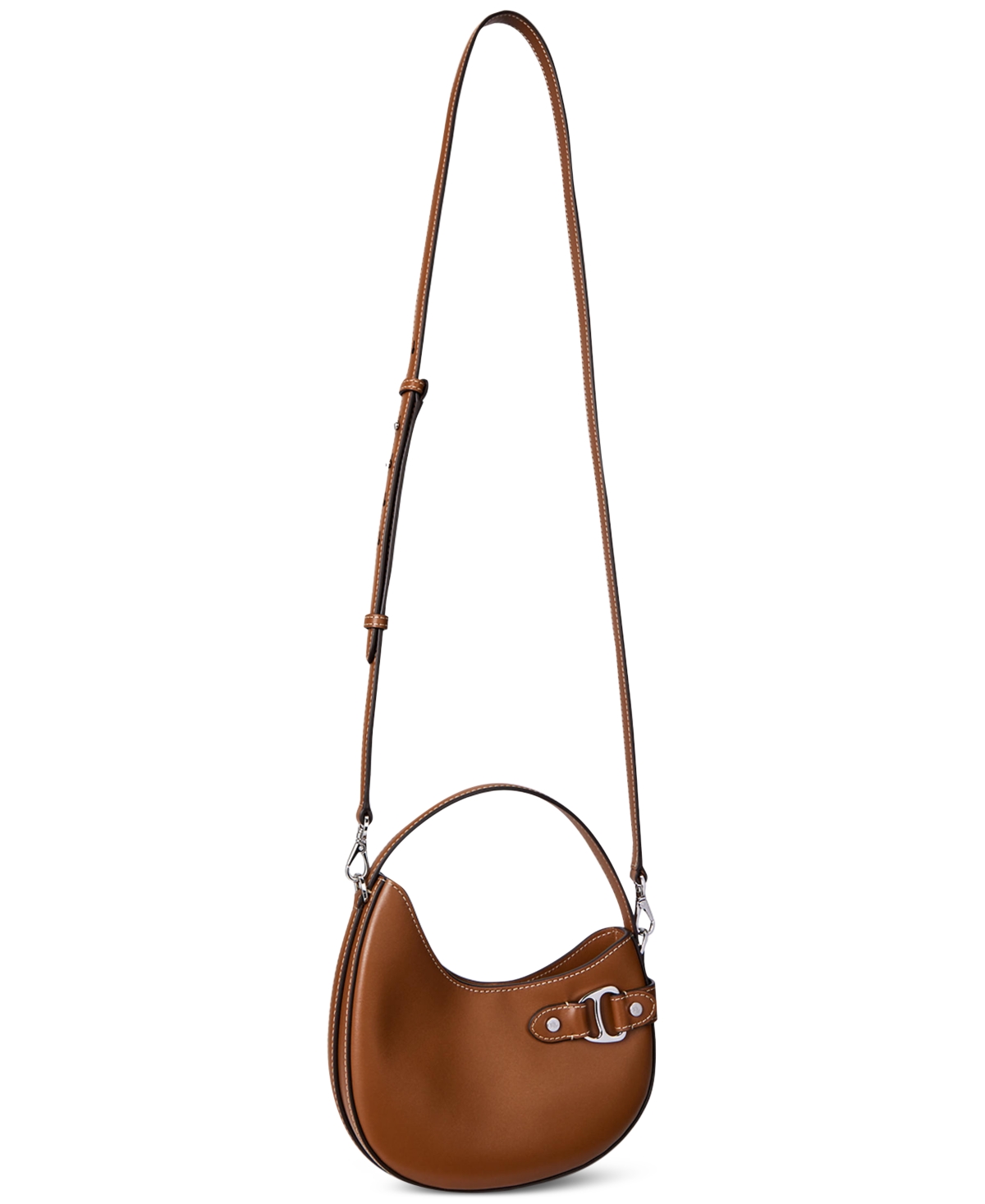 Ralph Lauren Leather Mini Tasha Crossbody Bag In Brown