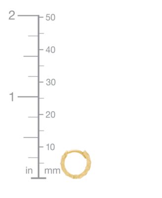 Faceted Texture Huggie Extra Small Hoop Earrings in 14k Gold, 0.37"