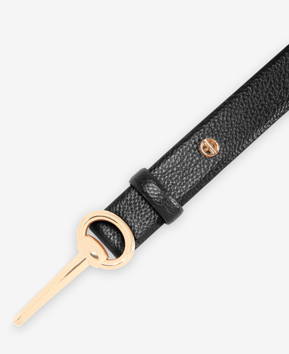 Giani Bernini Half Horsebit Buckle Pant Belt In Black